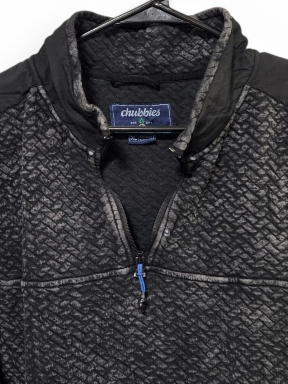 Chubbies Back To Basics Quilted Quarter Zip Pullover Faded Black Men's Size XL - Picture 7 of 11